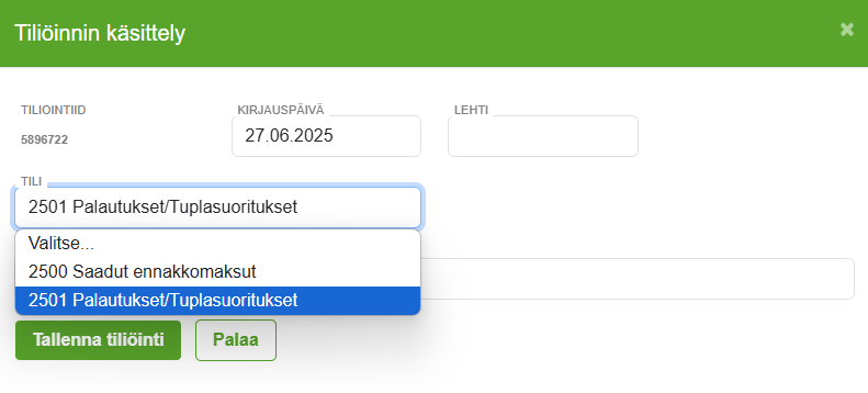 Asiakaskortti - Laskutustiedot