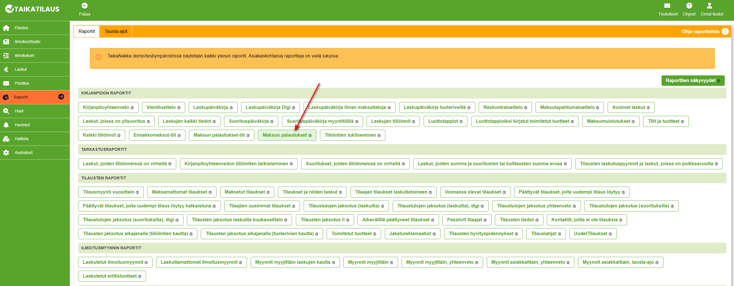 Suoritukset-välilehti