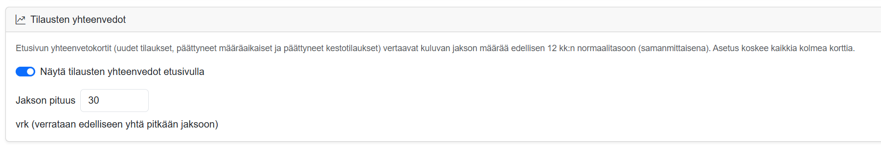 Etusivun osiot