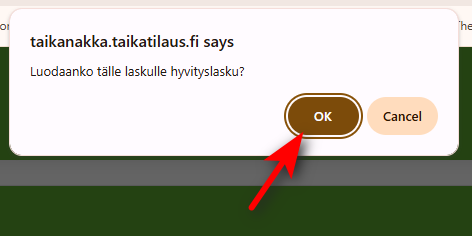 5. Hyvityslaskun luonnin vahvistus