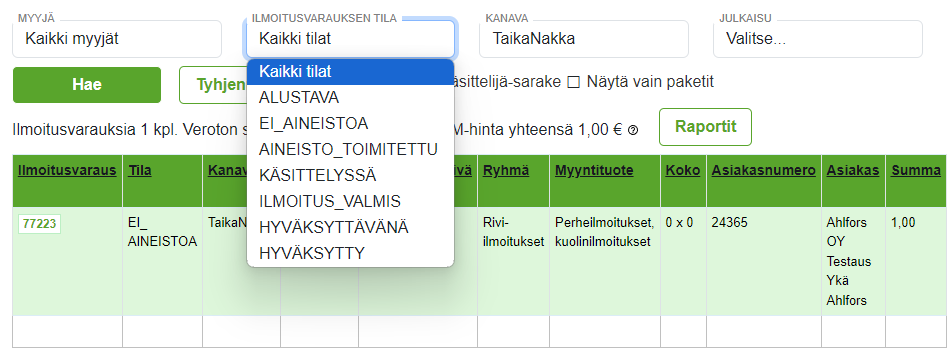 Ilmoitusvaraukset