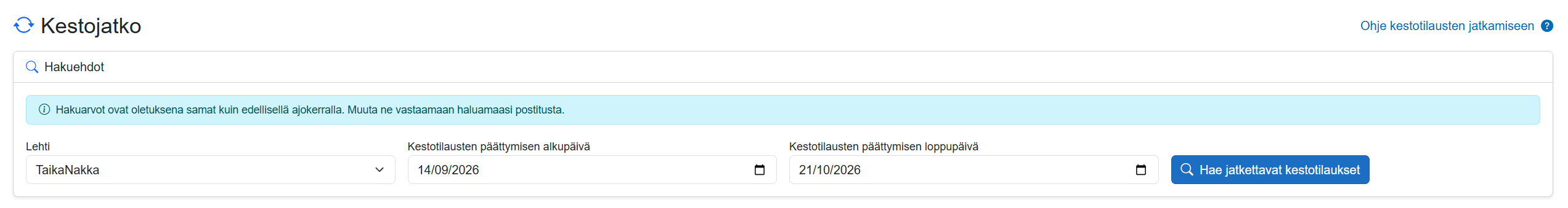 Kaikki asetukset -sivun asetuskortit