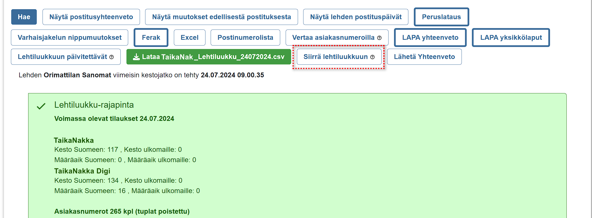 2. Postitusten haku