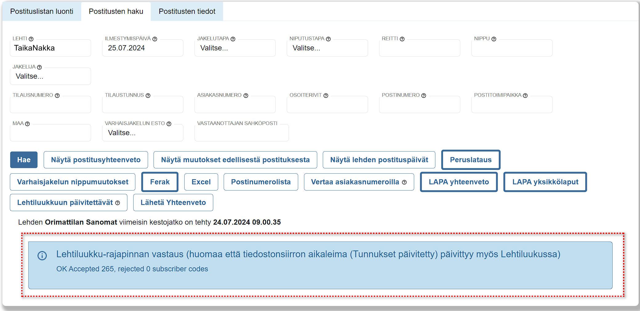 4. Postitusten haku