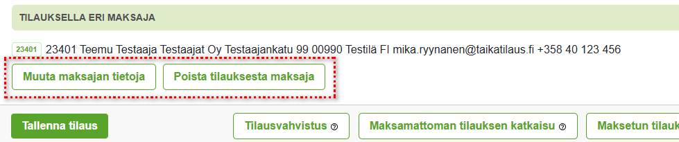 Maksajan muokkaus