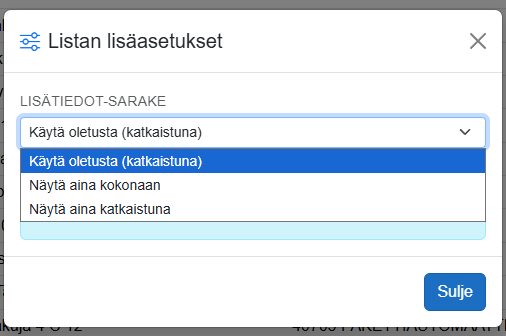 Asiakkaat - Hakuehdot