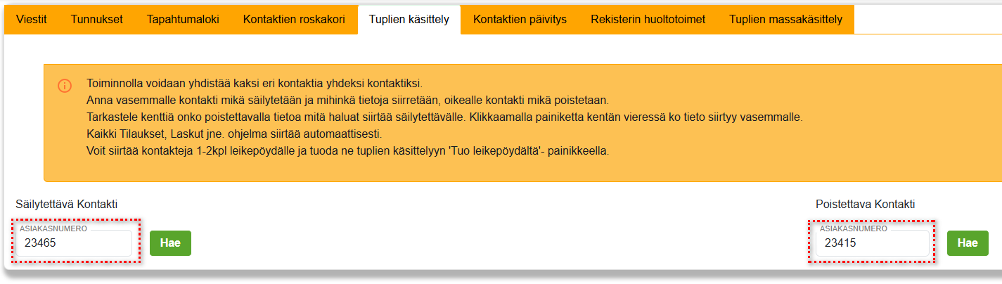 Tuplien käsittely