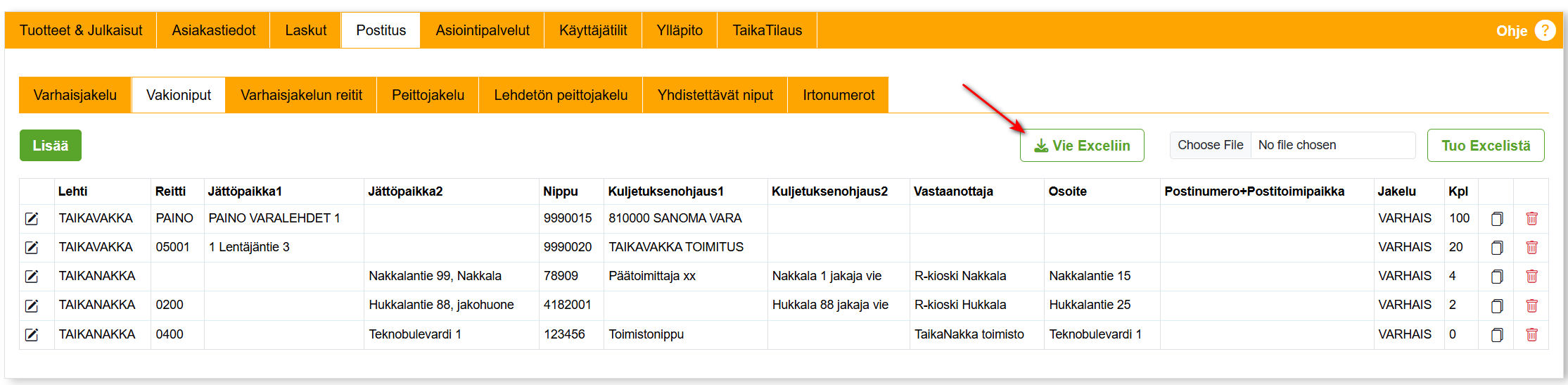 Vakioniput