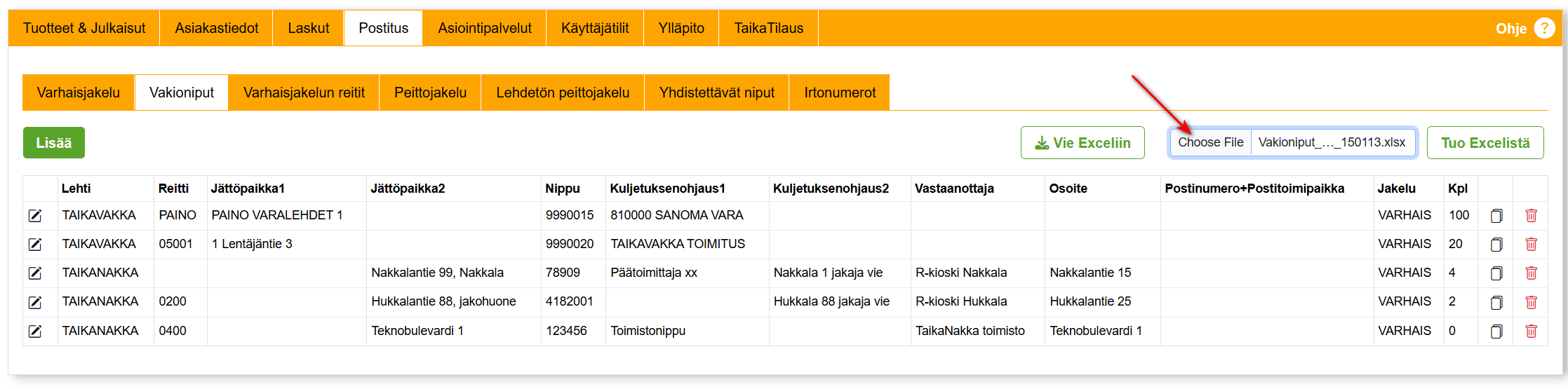 Vakioniput