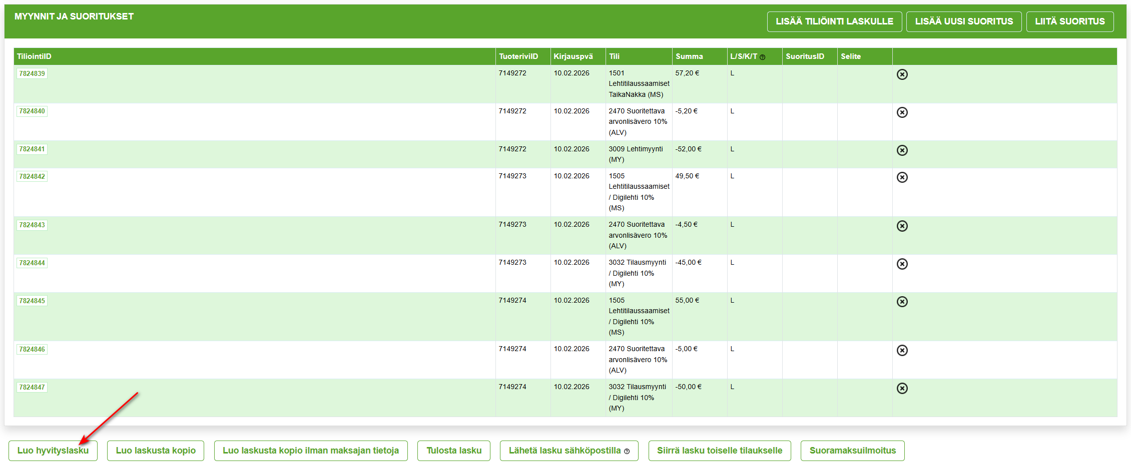 3. Laskujen uudelleenlähetys - Muuta laskujen tietoja