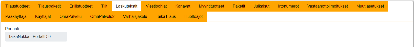 Laskutekstit-välilehti