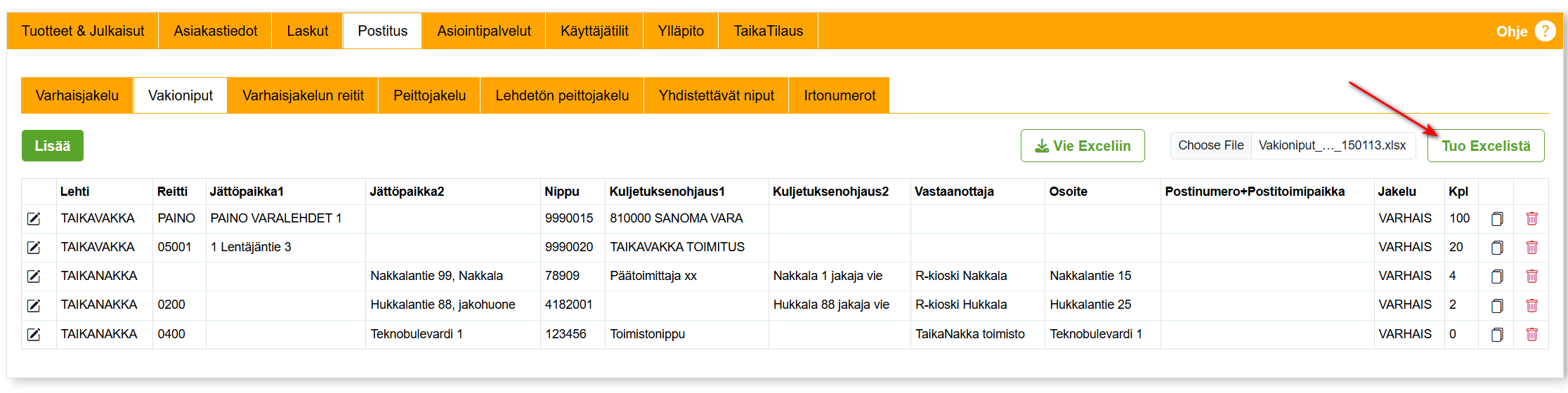 Vakioniput