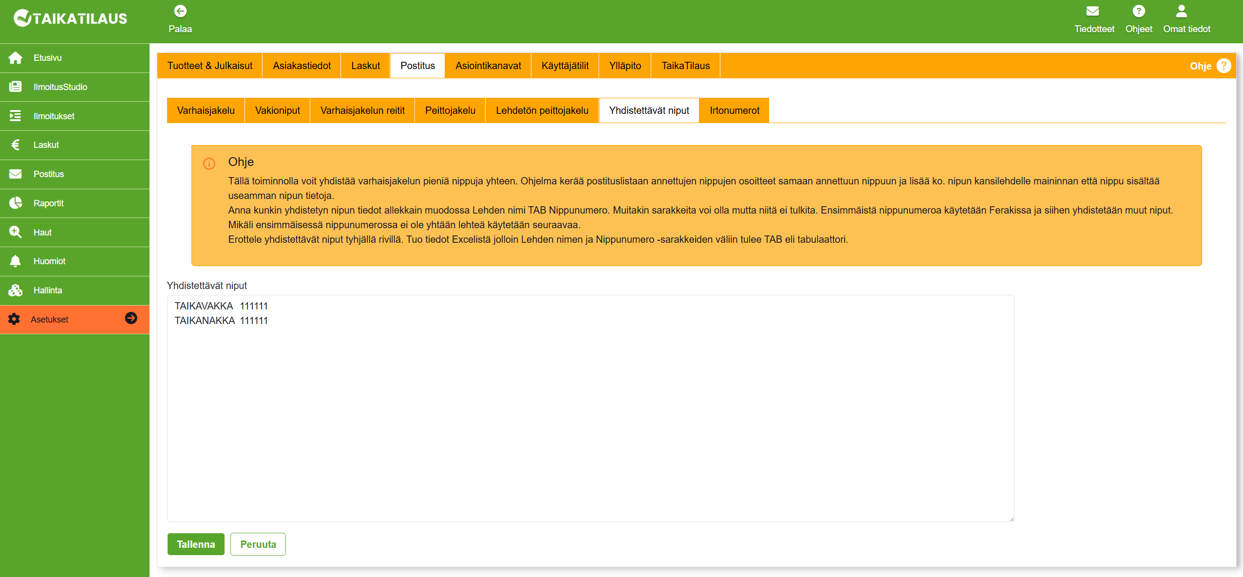 Yhdistettävät niput