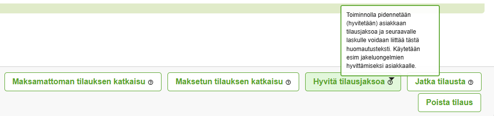Tilauksen tiedot