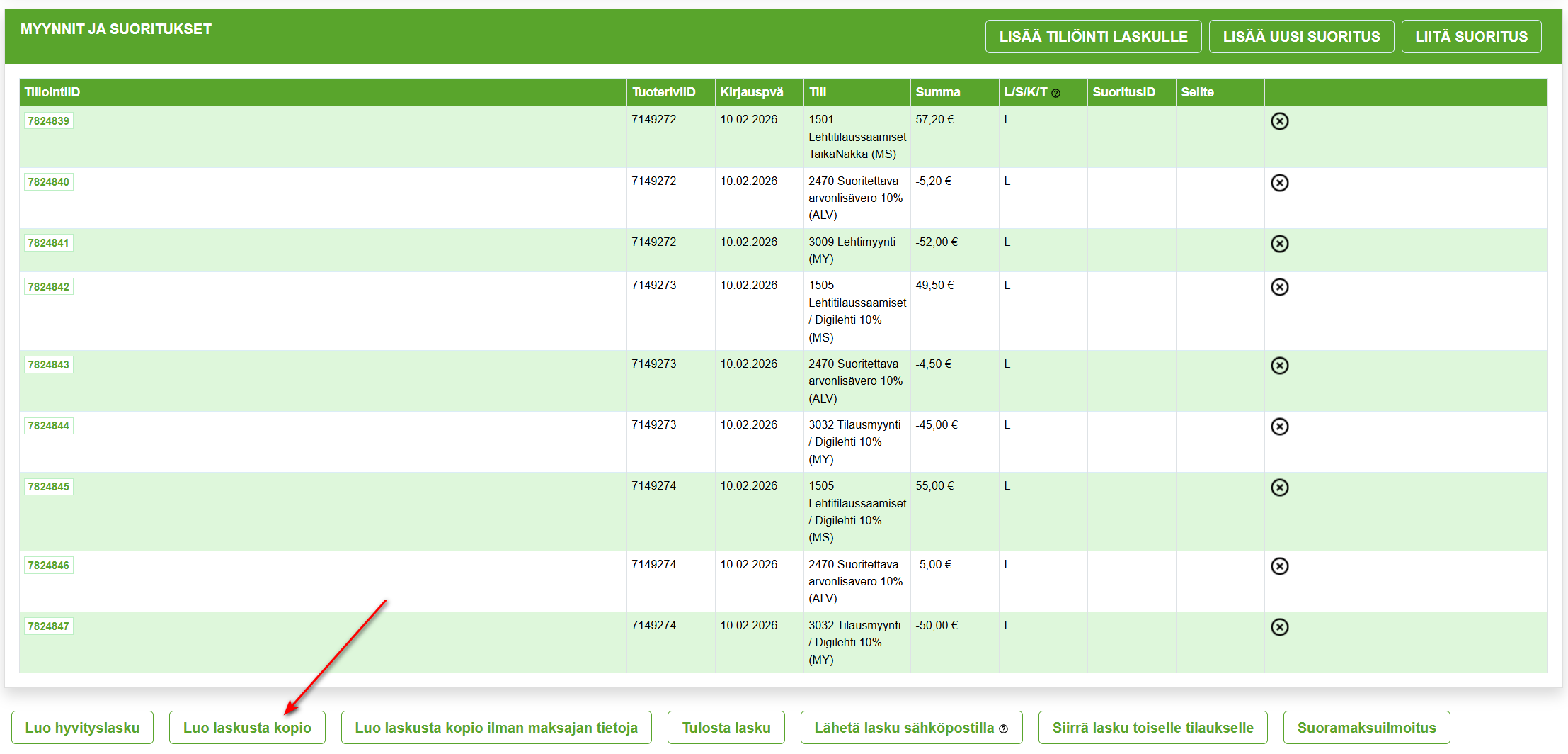 3. Laskujen uudelleenlähetys - Muuta laskujen tietoja