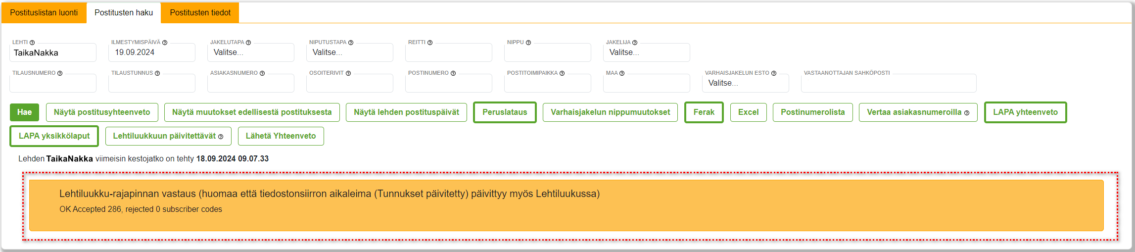 4. Postitusten haku