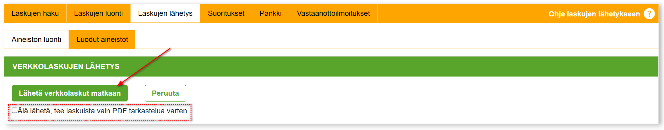 3. Laskujen uudelleenlähetys - Muuta laskujen tietoja